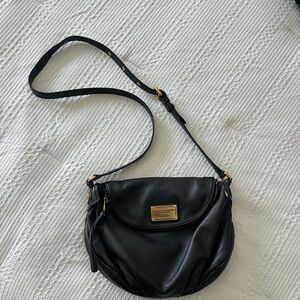 Marc Jacobs Black Crossbody Bag with Gold Accents
